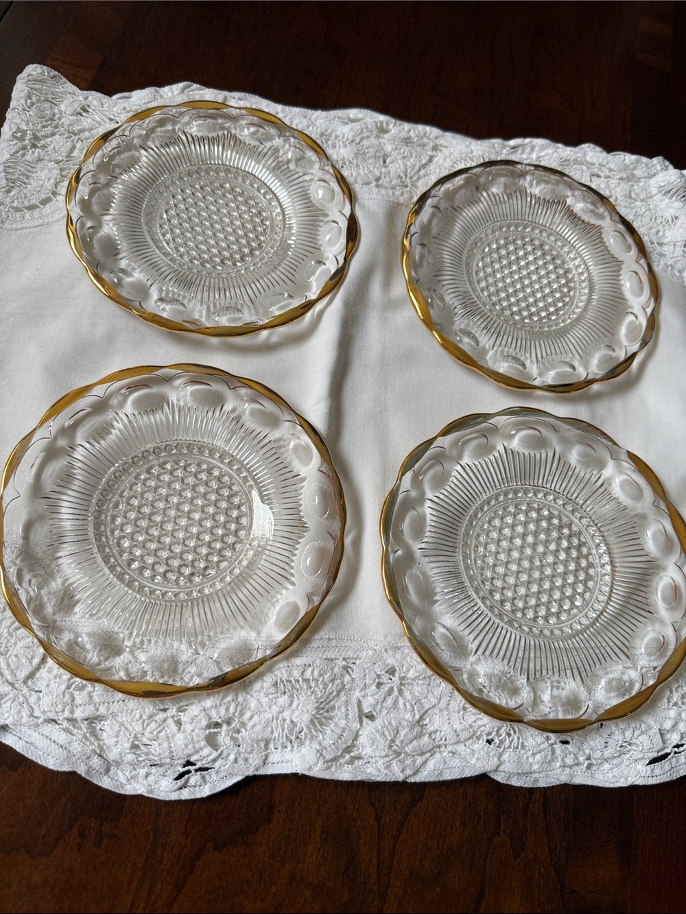 Set of 4 VTG Bartlett-Collins St Genevieve of Manhattan bread & butter plates